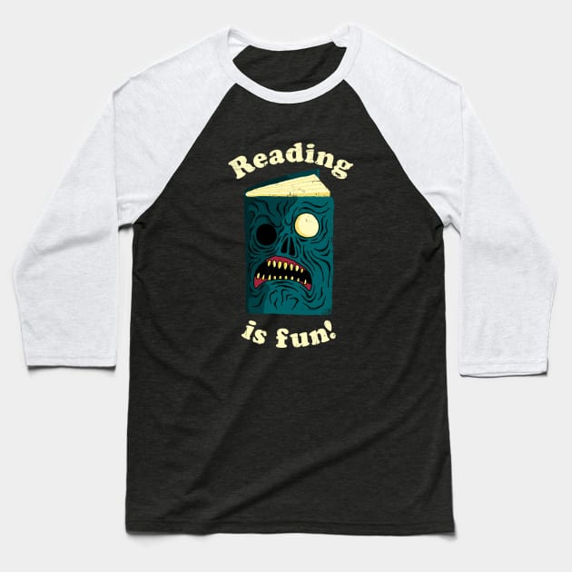 Reading Is Fun Baseball T-Shirt by DinoMike